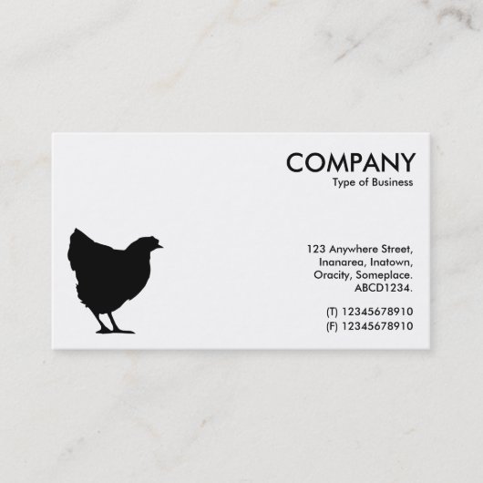 Black Hen Symbol - Weiß (Eggshell Card) Visitenkarte (Vorderseite)