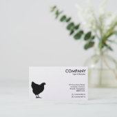 Black Hen Symbol - Weiß (Goldkarte) Visitenkarte (Stehend Vorderseite)