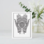 Black Henna Hands Postkarte (Stehend Vorderseite)