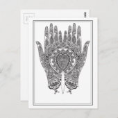 Black Henna Hands Postkarte (Vorne/Hinten)
