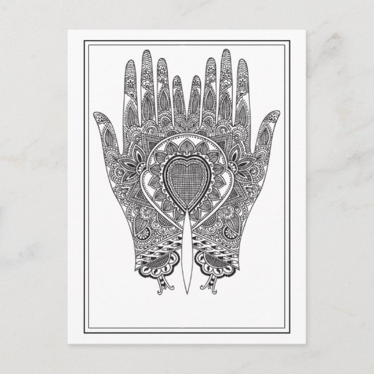 Black Henna Hands Postkarte (Vorderseite)