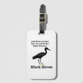 Black Heron Egret Bird Gepäckanhänger (Vorderseite Vertikal)