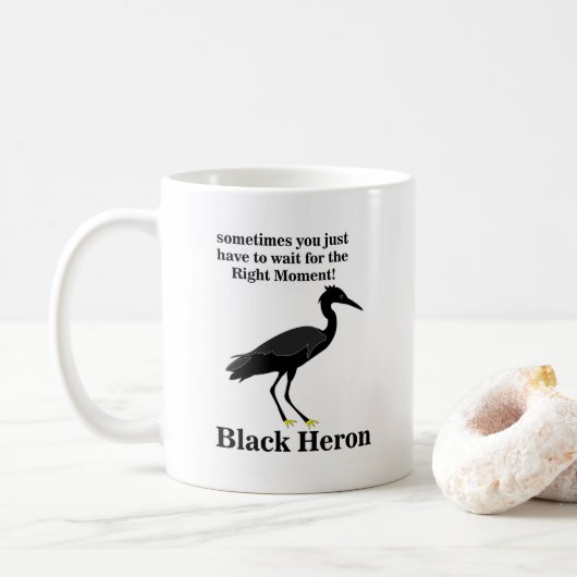 Black Heron Egret Bird Wildlife Kaffeetasse (Mit Donut)