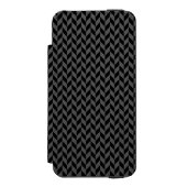 Black Herringbone iPhone 5 Wallet Case Incipio iPhone Geldbeutel-Hülle (Folio Vorderseite)