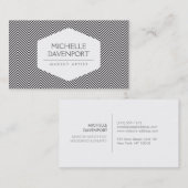 BLACK HERRINGBONE PATTER Designer Business Card Visitenkarte (Vorne/Hinten)
