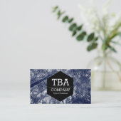 Black Hexagon - Blauer Herbst Visitenkarte (Stehend Vorderseite)