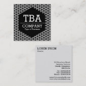 Black Hexagon - Honeycomb Quadratische Visitenkarte (Vorne/Hinten)