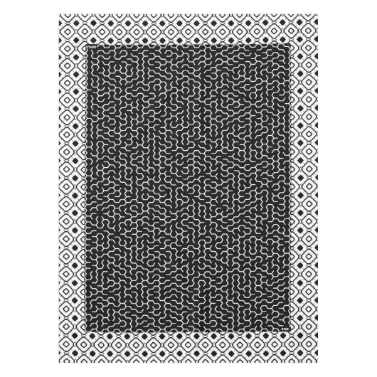 Black Hexagon Maze Tischdecke (Vorderseite)