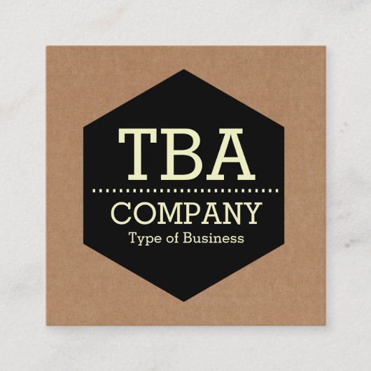 Black Hexagon - Pappe Quadratische Visitenkarte (Vorderseite)