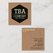 Black Hexagon - Pappe Quadratische Visitenkarte (Vorne/Hinten)