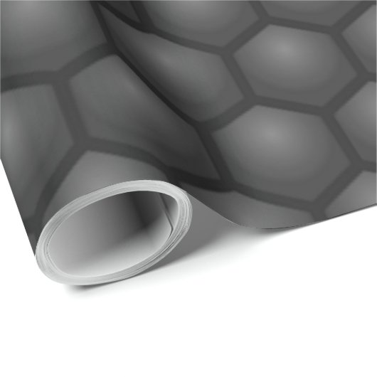 BLACK HEXAGON PATTERN GESCHENKPAPIER (Rolleneckpunkt)