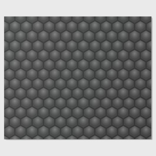 BLACK HEXAGON PATTERN GESCHENKPAPIER (Flach)