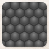 BLACK HEXAGON PATTERN RECHTECKIGER PAPPUNTERSETZER (Vorderseite)
