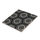 Black Hexagon Penny Hex Tile Pattern Fliese (Seite)
