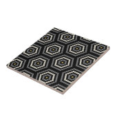 Black Hexagon Penny Hex Tile Pattern Fliese (Seite)