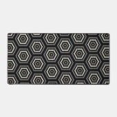 Black Hexagon Penny Hex Tile Pattern Schreibtischunterlage (Vorderseite)
