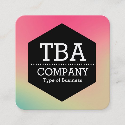 Black Hexagon - Weichgrau Square Business Car Quadratische Visitenkarte (Vorderseite)