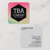 Black Hexagon - Weichgrau Square Business Car Quadratische Visitenkarte (Vorne/Hinten)