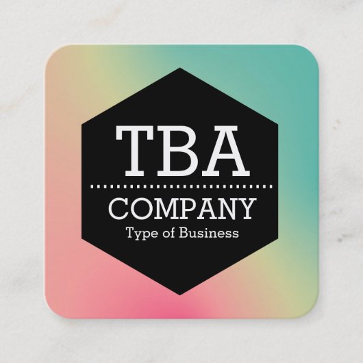 Black Hexagon - Weichgrau Square Business Car Quadratische Visitenkarte (Vorderseite)