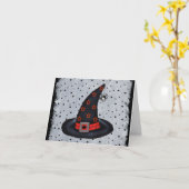 Black Hexenhut Silver Buckle Orange Black Stars Karte (Gelbe Blume)