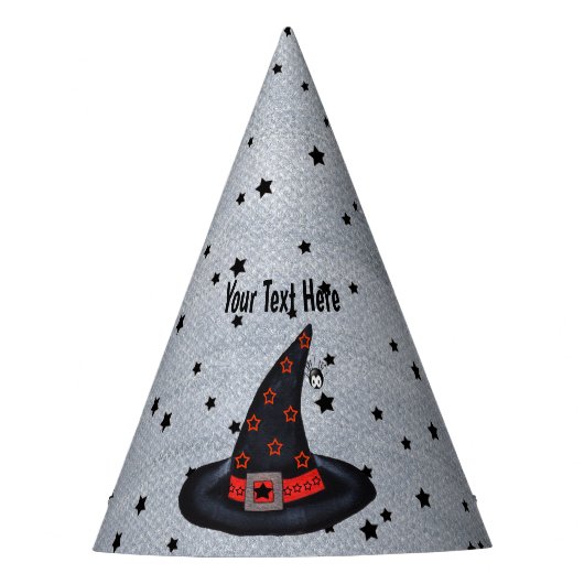 Black Hexenhut Silver Schnüre Niedliche Spiderstar Partyhütchen (Vorderseite)