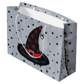 Black Hexenhut stars Niedlich Spiole Halloween Große Geschenktüte (Rückseite Schrägansicht)