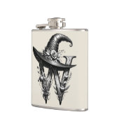 Black Hexenhutheft W Custom Initial Flachmann (Links)