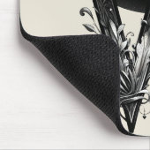 Black Hexenhutheft W Custom Initial Mousepad (Ecke)