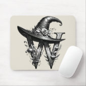 Black Hexenhutheft W Custom Initial Mousepad (Mit Mouse)