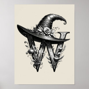 Black Hexenhutheft W Custom Initial Poster