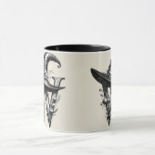 Black Hexenhutheft W Custom Initial Tasse (Zentrum)