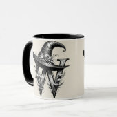 Black Hexenhutheft W Custom Initial Tasse (Vorderseite Links)