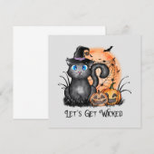 Black Hexenkatze mit Spider Web & Jack-O'-Lanterns (Vorne/Hinten)
