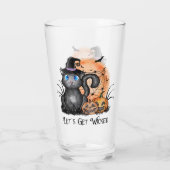 Black Hexenkatze mit Spider Web & Jack-O'-Lanterns Glas (Rückseite)