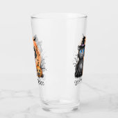 Black Hexenkatze mit Spider Web & Jack-O'-Lanterns Glas (Links)