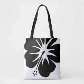 Black Hibiskus Tote Bag Tasche (Vorderseite)