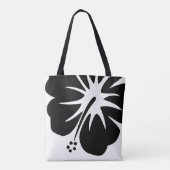 Black Hibiskus Tote Bag Tasche (Rückseite)