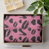 Black High Heels Kisses Lift Girly Makeup Hearts Seidenpapier (Geschenk)