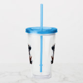 Black Highland Cow Reading A Book Acryltrinkbecher (Rechts)