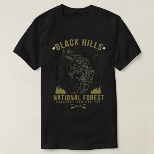 BLACK HILL National Forest South Dakota Wandern ne T-Shirt (Design vorne)