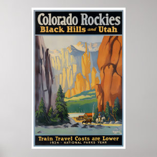 Black Hills Art Utah Reiseplakat Colorado Poster