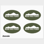 Black Hills Bitte Ovaler Aufkleber (Blatt)