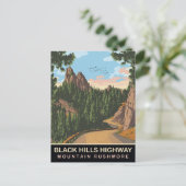 Black Hills Highway, Mount Rushmore, SD, Travel Postkarte (Stehend Vorderseite)