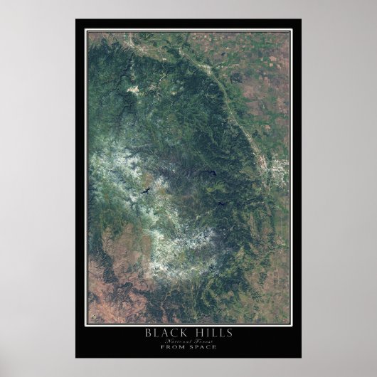Black Hills National Forest South Dakota Satellite Poster (Vorne)