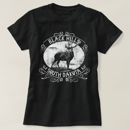 Black Hills South Dakota Deer T-Shirt (Design vorne)