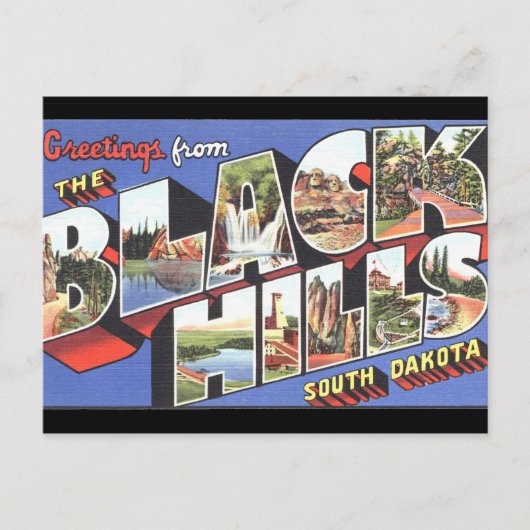 Black Hills South Dakota Vintage Postkarte (Vorderseite)