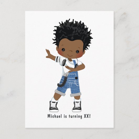 Black Hip Hop Rap Boy Break Dancer Birthday Party Postkarte (Vorderseite)
