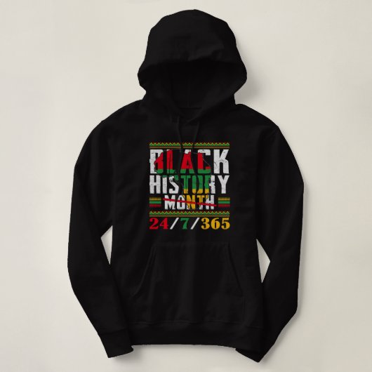 Black History 24 7 365 Africa Map BHM Pride Afro W Hoodie (Design vorne)