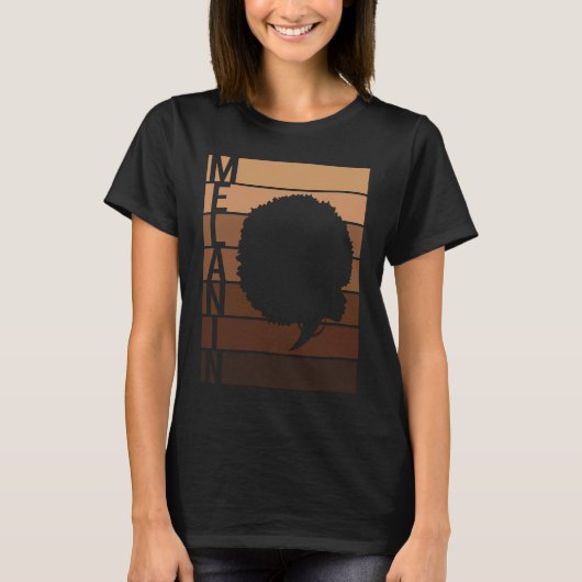 Black History Afro Girl Words Melanin African Amer T-Shirt (Vorderseite)