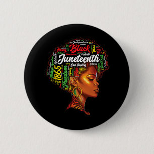 Black History Afro Queen Melanin Word Art Womens J Button